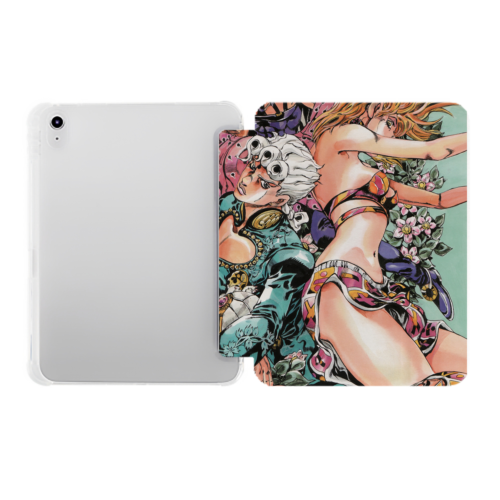 （画像用） ジョジョの奇妙な冒険 JoJo's Bizarre Adventure IPad ケース ペン収納付き 三つ折りスタンド PUレザー×シリコン 対応機種9.5/10.5/10.9インチ